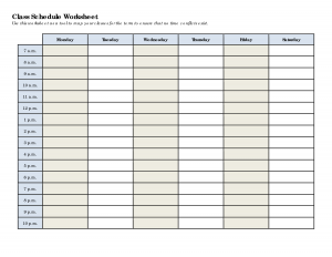 college schedule templates schedule worksheet templates
