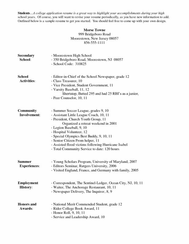 college students resume sample