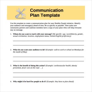 communication strategy template communication plan to print
