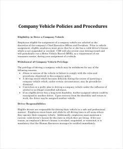 company policy template company car policy template