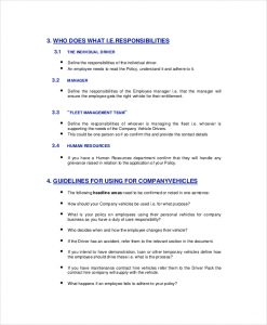 company policy template company vehicle policy template
