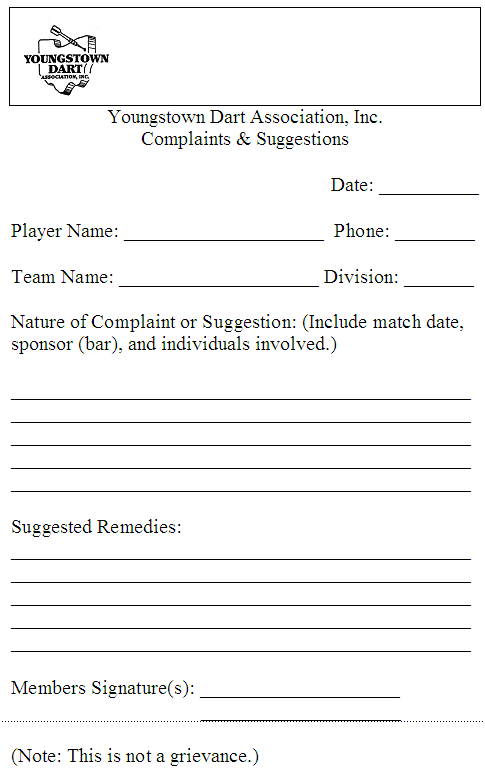 complaint form template