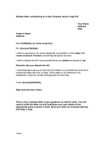 complaint letter formats sample letter complaining to gas company about a high bill uk