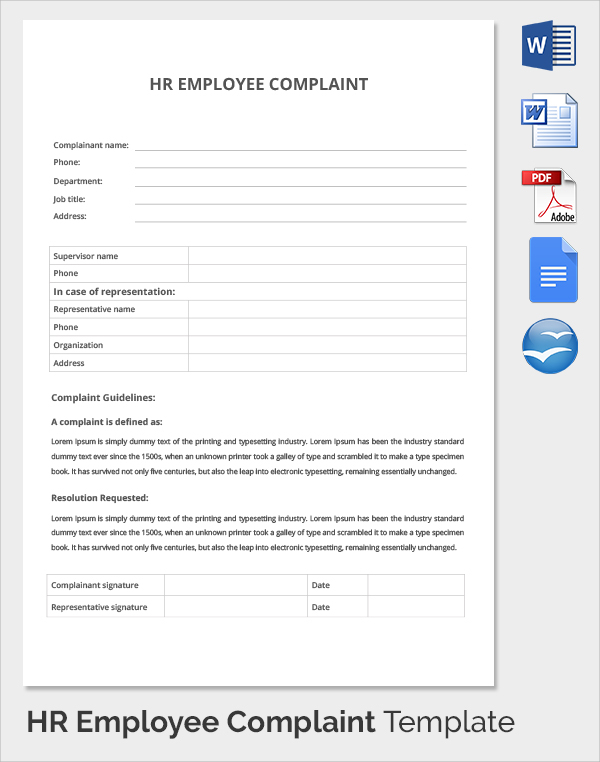 complaints letter sample
