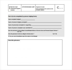 complaints letter samples printable harassment complaint form