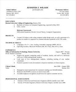 computer science resume template basic computer science resume