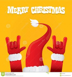 concert poster template santa claus rock n roll icon vector illustration hand christmas concert poster design template greeting card