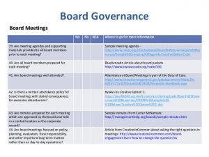 conference agenda template board governance nonprofit best practice checklist