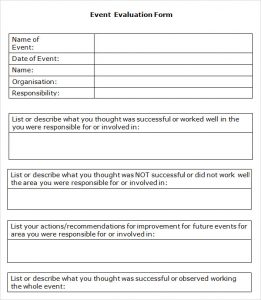 conference planning template event evaluation format template