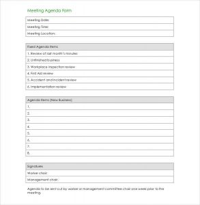 conference schedule template example of a meeting agenda form