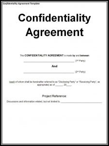 confidentiality agreement sample confidentiality agreement template
