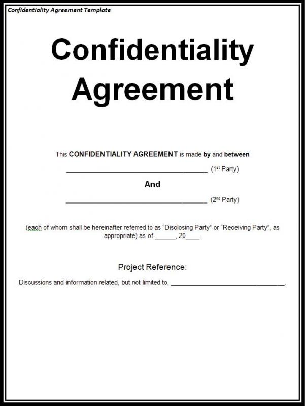 confidentiality agreement samples