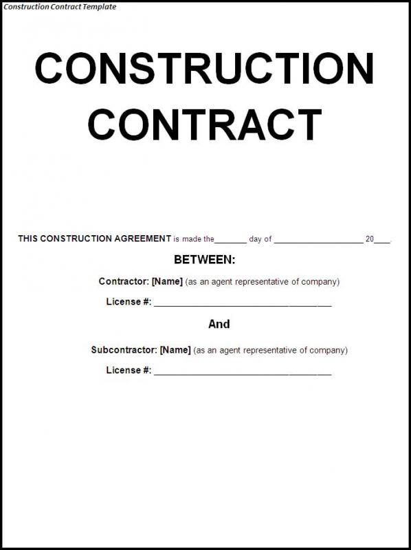 construction contract sample