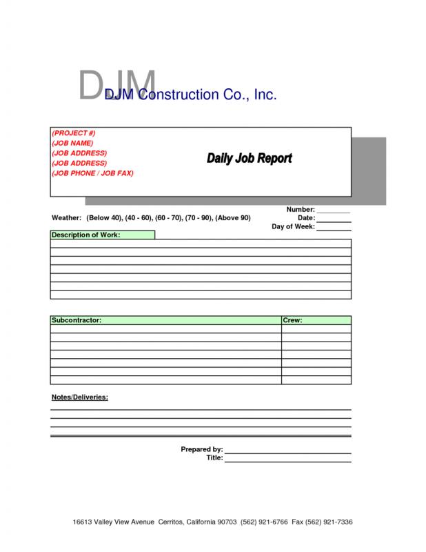 construction daily report