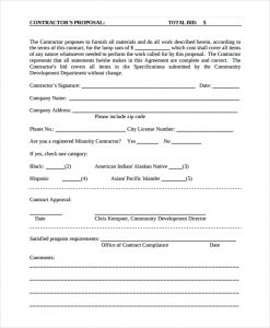 construction proposal template contractor proposal template