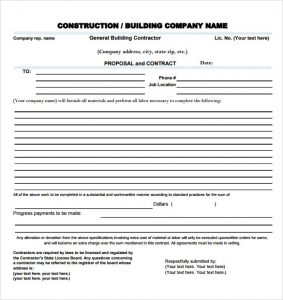 construction proposal template contractor proposal template free