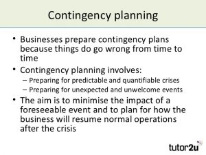 contingency plan example managing risk and contingency planning