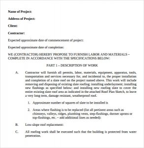 contract proposal template slate roofing installation proposal