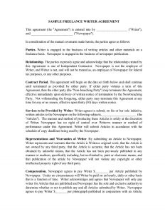 contractor agreement template freelance writer contract