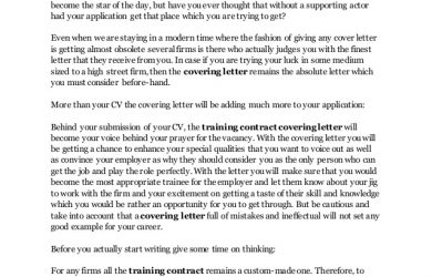 contractor agreement template things to consider in getting the training contract covering letter