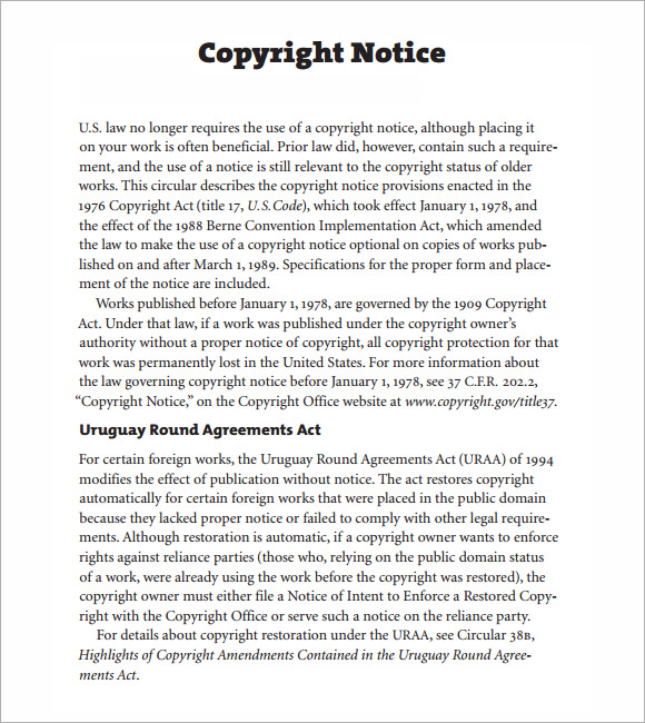 copyright notice example