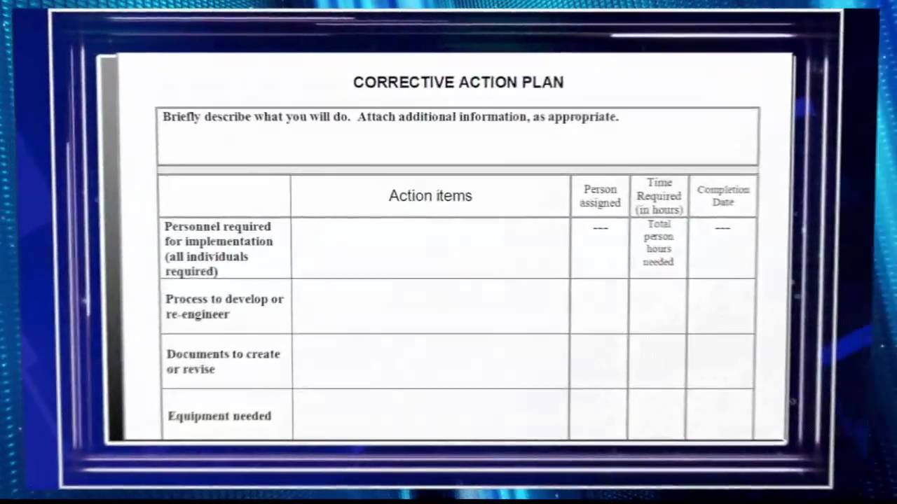 corrective action plan