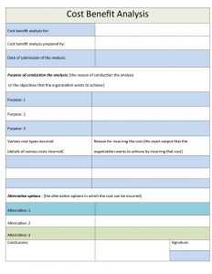 cost benefit analysis template cost benefit analysis template