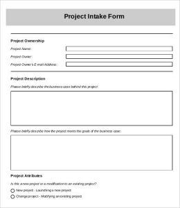counseling intake form project intake form template