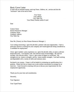 cover letter template free basic cover letter pdf template free download