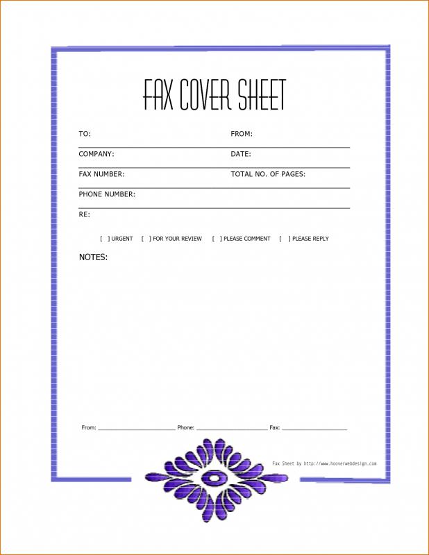 cover sheet format