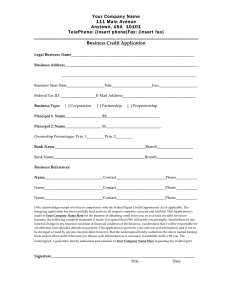 credit application form business credit application form 1