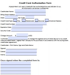 credit card authorization form pdf generic credit card authorization form