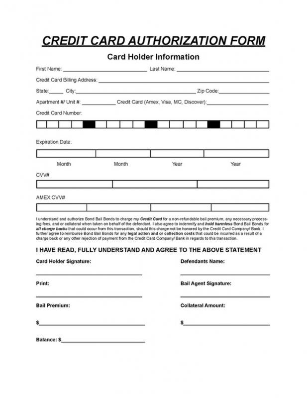 credit card authorization template