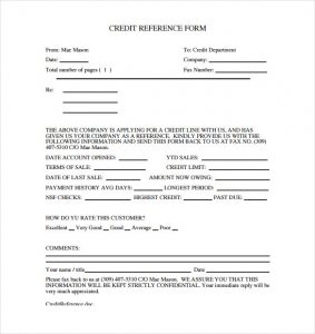 credit reference form company credit reference form template pdf printable