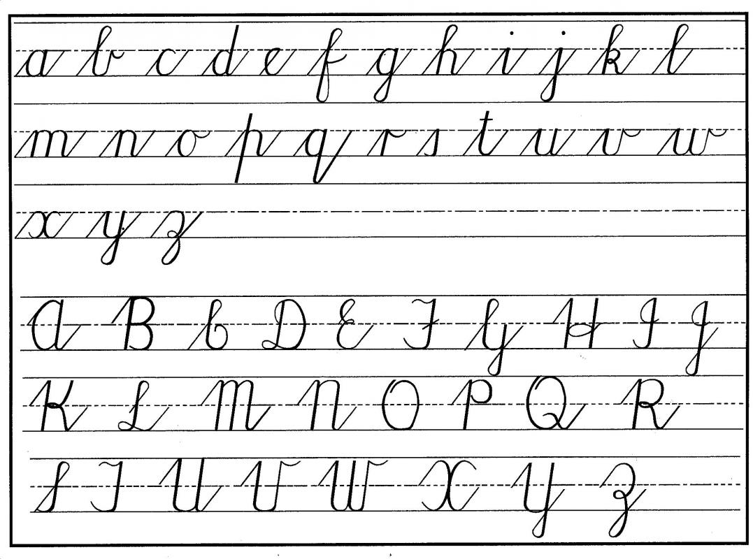 cursive writing template