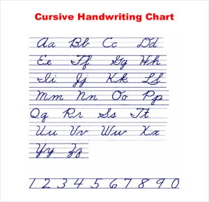 cursive writing template cursive writing chart example download