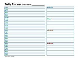 daily calendar template daily planner template