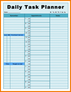 daily checklist template daily planner template word daily task planner template