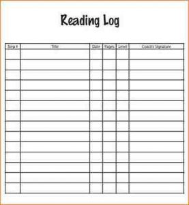 daily logs template reading log pdf daily reading log template