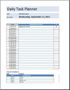 daily planner template excel others template program templates ms excel daily task planner template