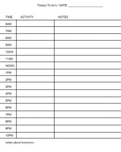 daily planner templates today template