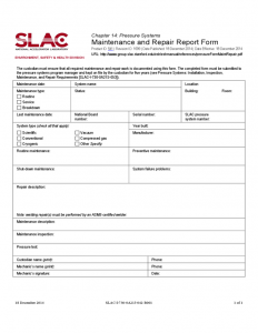 daily report template maintenance report form stanford l