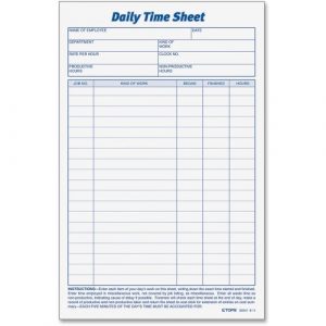 daily time sheet