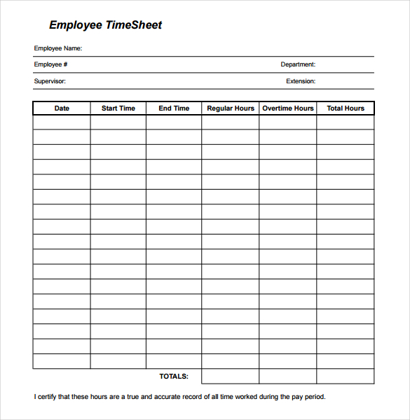 daily timesheet template
