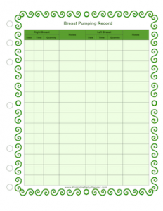 daily to do list templates breast pumping record