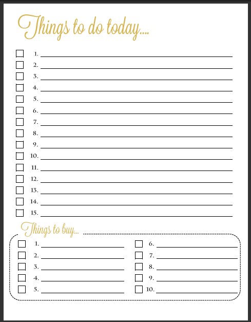 daily todo list template