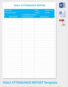 daily work log template daily attendance report template