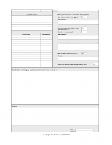 daily work log template daily report