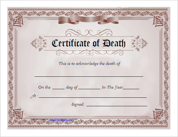 death certificates templates