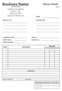 delivery receipt template